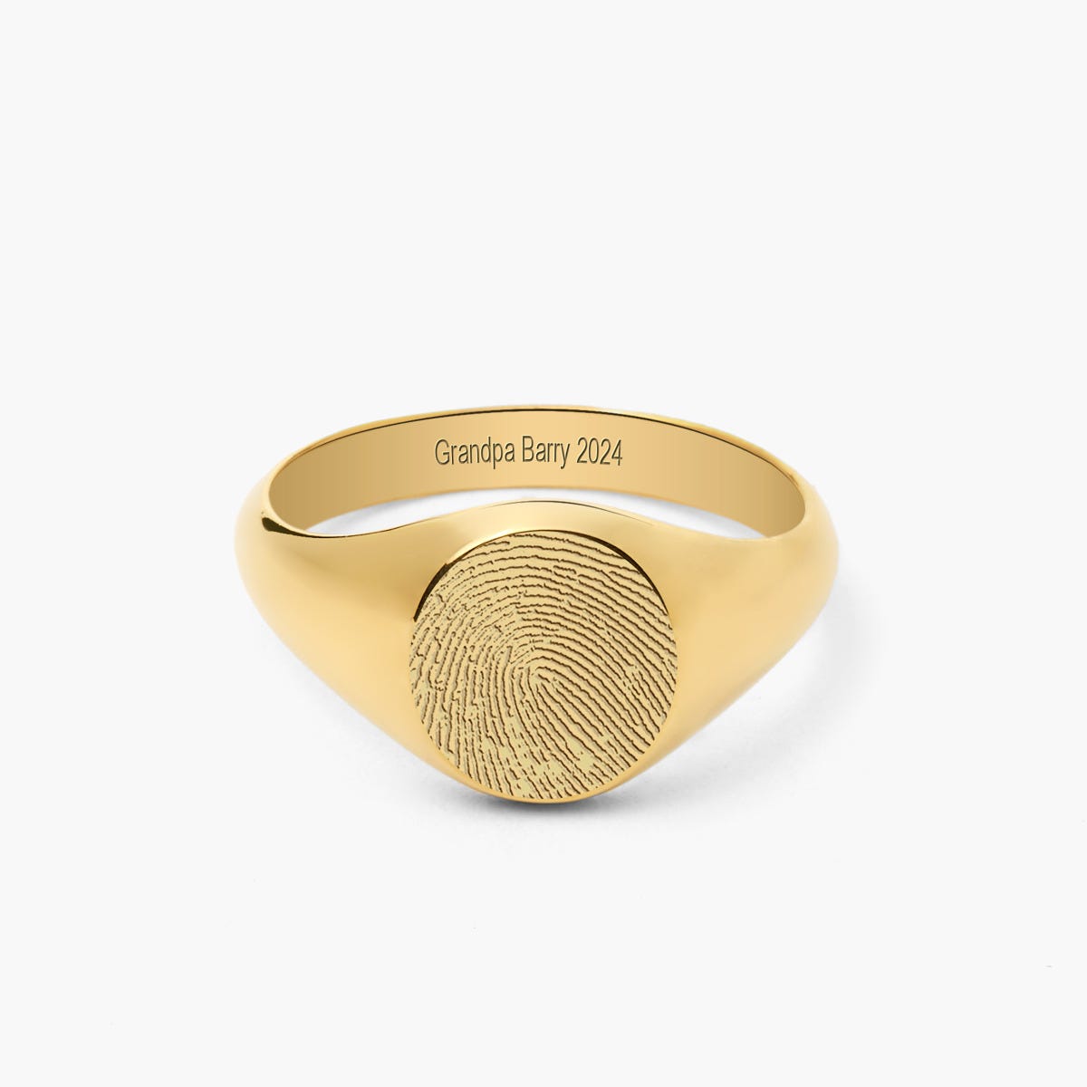 Custom Fingerprint Round Signet Ring