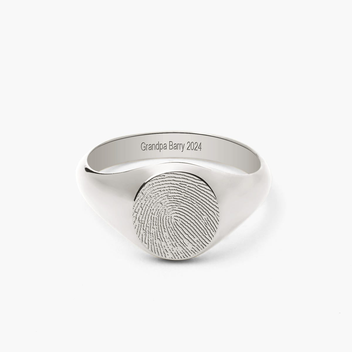 Custom Fingerprint Round Signet Ring