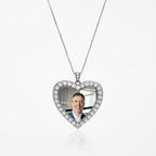 Diamond Photo Engraved Heart Pendant