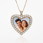 Diamond Photo Engraved Heart Pendant