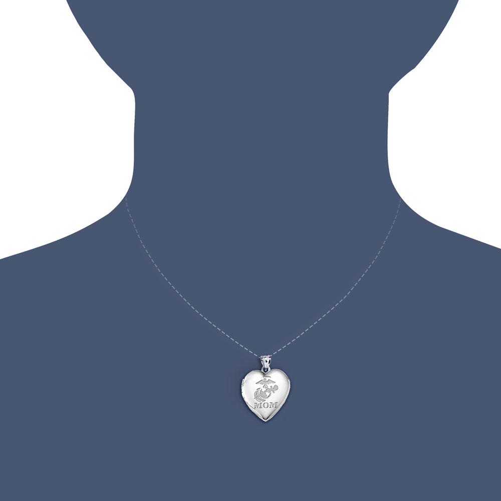 Marine Mom Heart Locket
