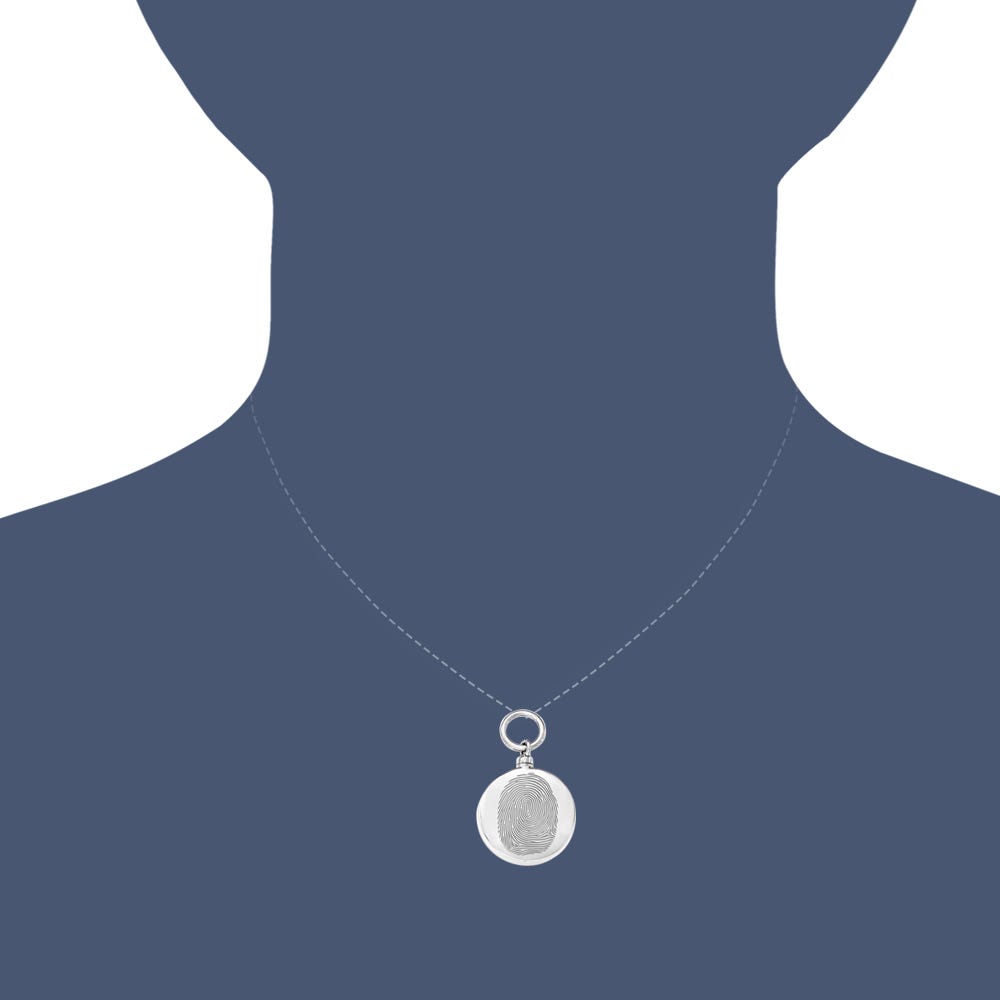 Sterling Silver Custom Fingerprint Round Cremation or Ash Filler