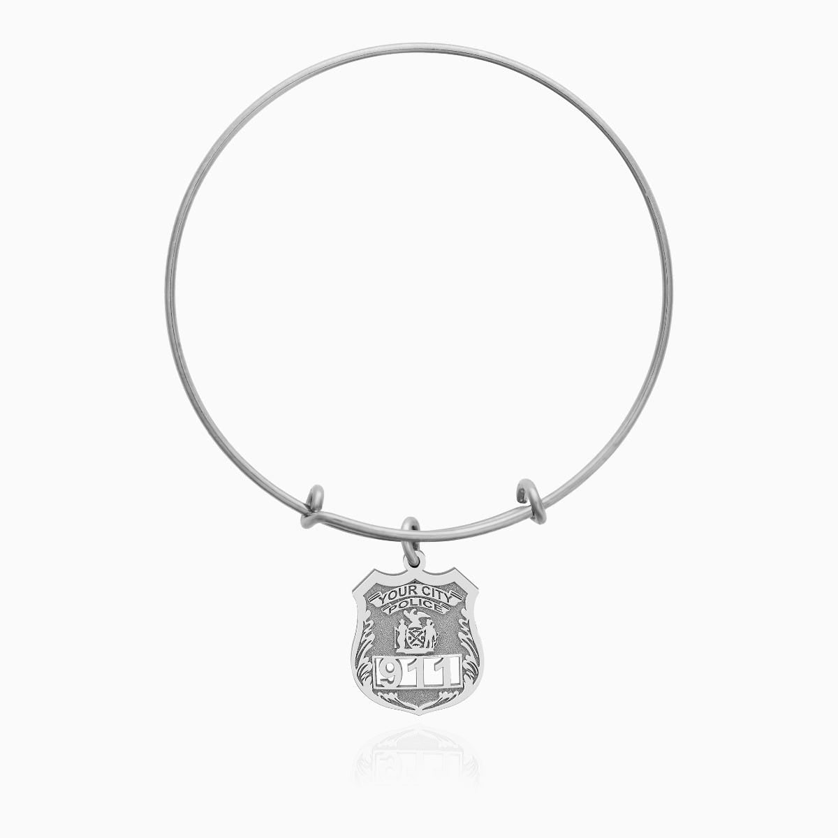 Personalized Police Badge Expandable Bracelet