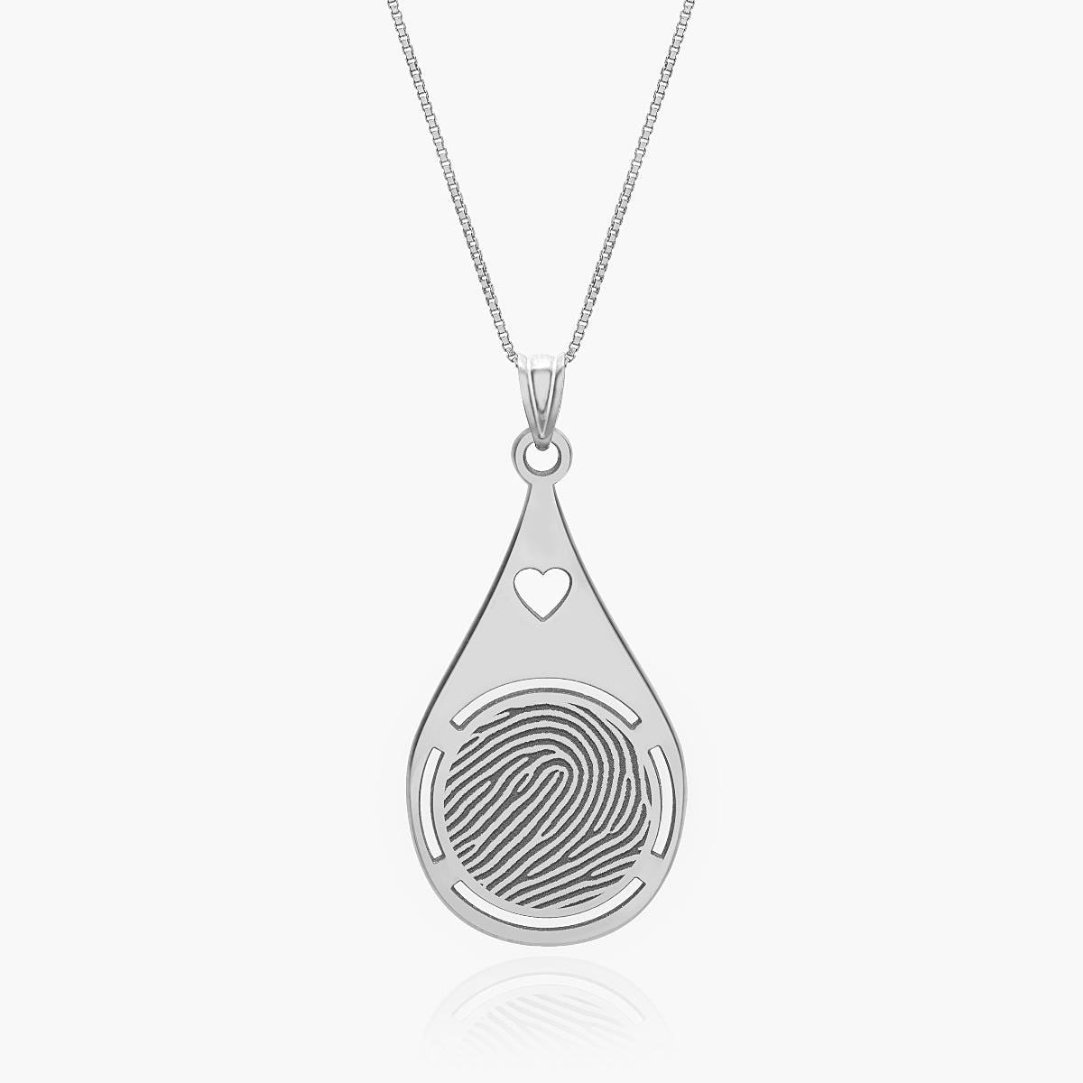 Custom Fingerprint Teardrop Charm or Pendant