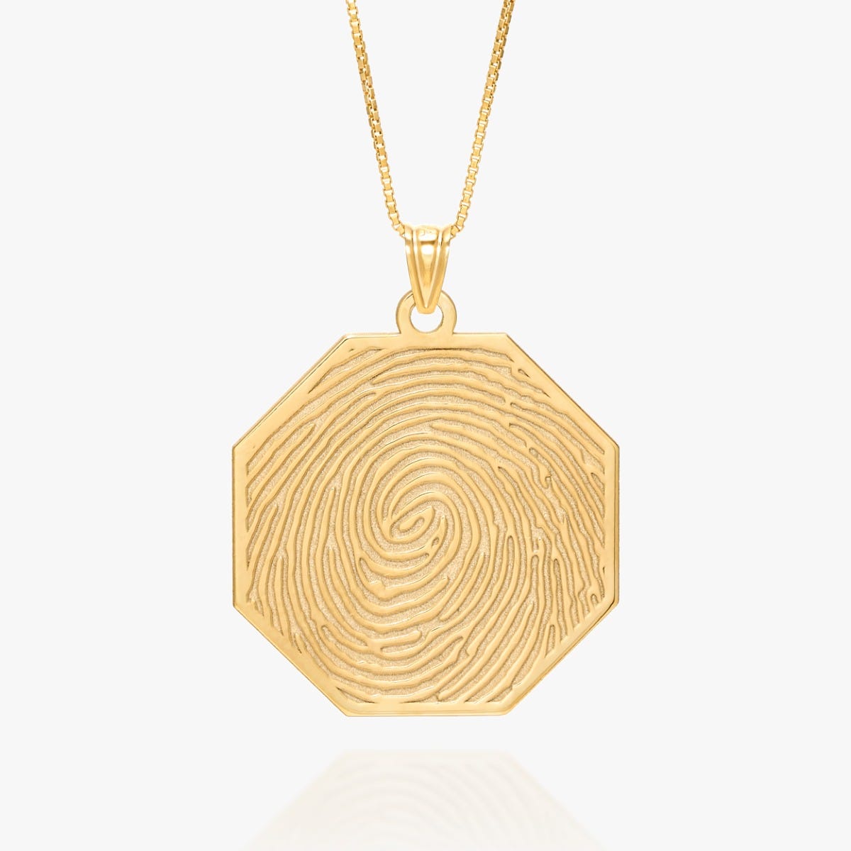 Custom Fingerprint Octagon Charm or Pendant