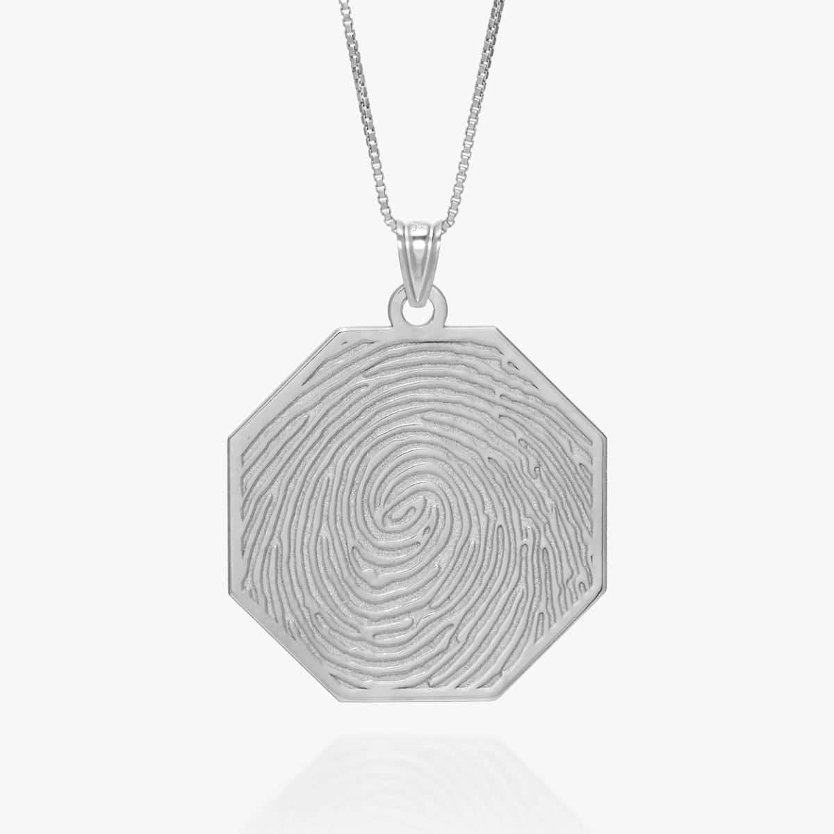 Custom Fingerprint Octagon Charm or Pendant