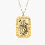 Saint Christopher Rectangular Tag Religious Medal