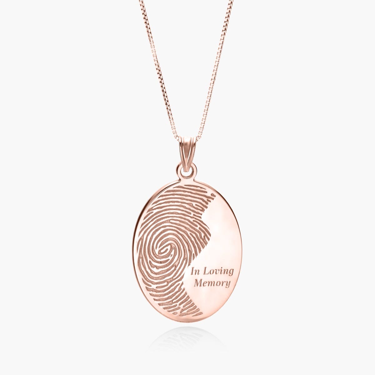 Custom Ying Yang Fingerprint Oval Charm or Pendant with Text