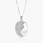 Custom Ying Yang Fingerprint Oval Charm or Pendant with Text