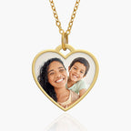 Stainless Steel Photo Engraved Heart Pendant with Chain