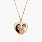 Stainless Steel Photo Engraved Heart Pendant with Chain