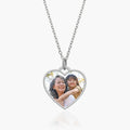 Stainless Steel Photo Engraved Heart Pendant with Chain