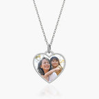 Stainless Steel Photo Engraved Heart Pendant with Chain