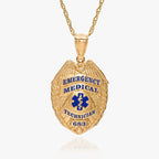 Personalized Emt Badge with Your Badge Number and Blue Enamel