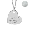 Personalized Handwriting Sideways Heart Pendant