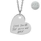 Personalized Handwriting Sideways Heart Pendant