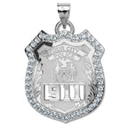 Personalized Police Badge with Your Number & Department with Diamonds