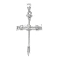 14K White Gold Nail Cross Pendant