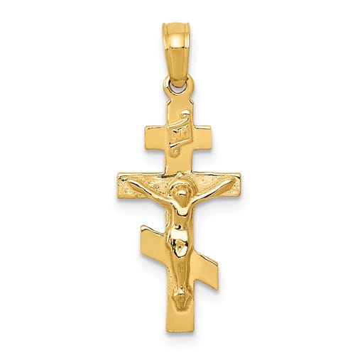 14K Eastern Orthodox Crucifix Charm