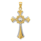 14K Two Tone Cross Pendant