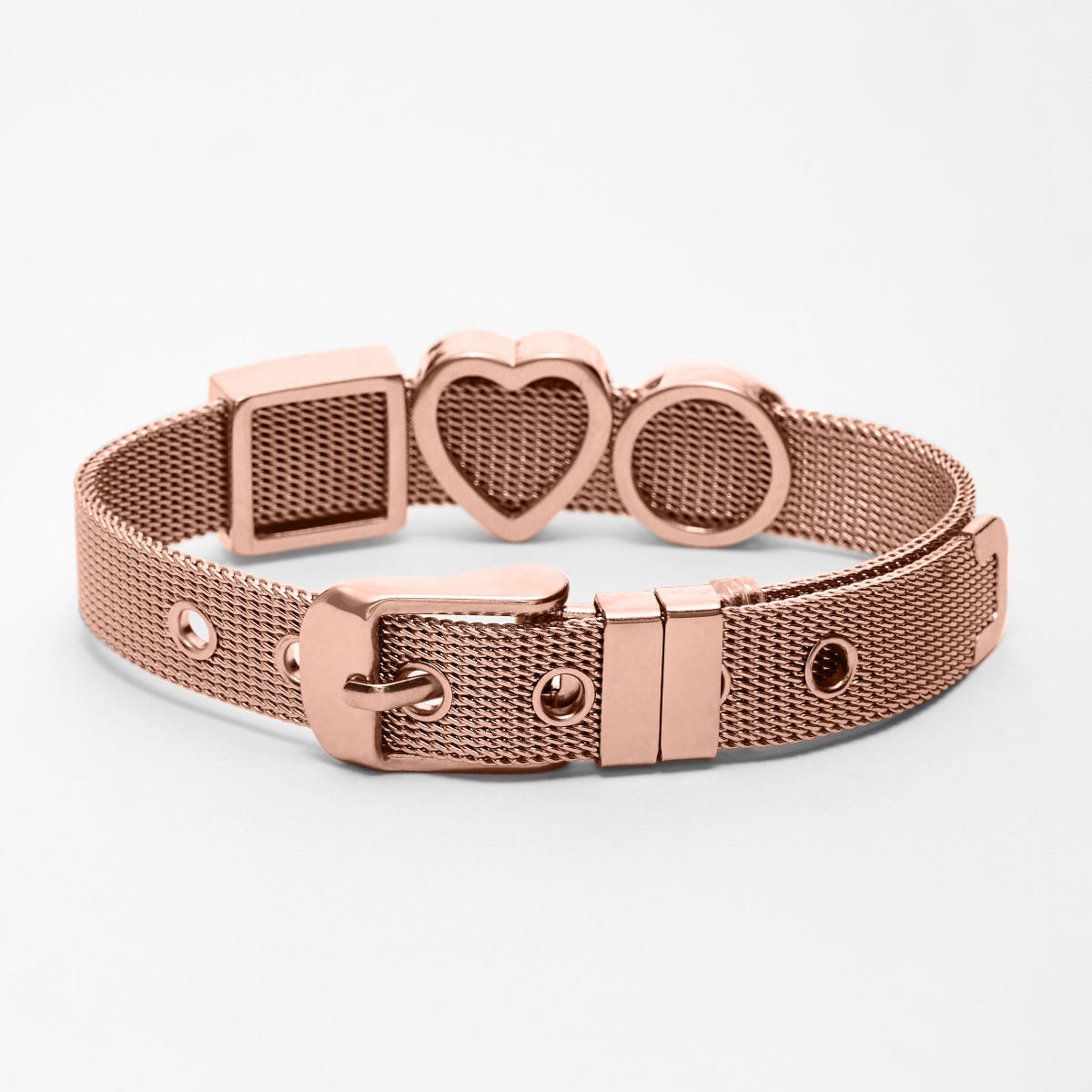 Photo Engraved Mesh Charm Bracelet