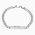 Custom Engraved Sterling Silver Womens Antiqued Curb Link ID Bracelet