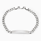Custom Engraved Sterling Silver Womens Antiqued Curb Link ID Bracelet