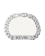 Custom Engraved Sterling Silver Men's Curb Link ID Bracelet