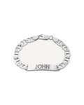 Custom Engraved Sterling Silver Men's Anchor Link ID Bracelet