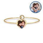 Personalized Heart Photo Bangle Bracelet — verified yellow metal product photograph