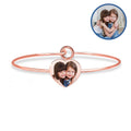 Personalized Heart Photo Bangle Bracelet — verified rose metal product photograph