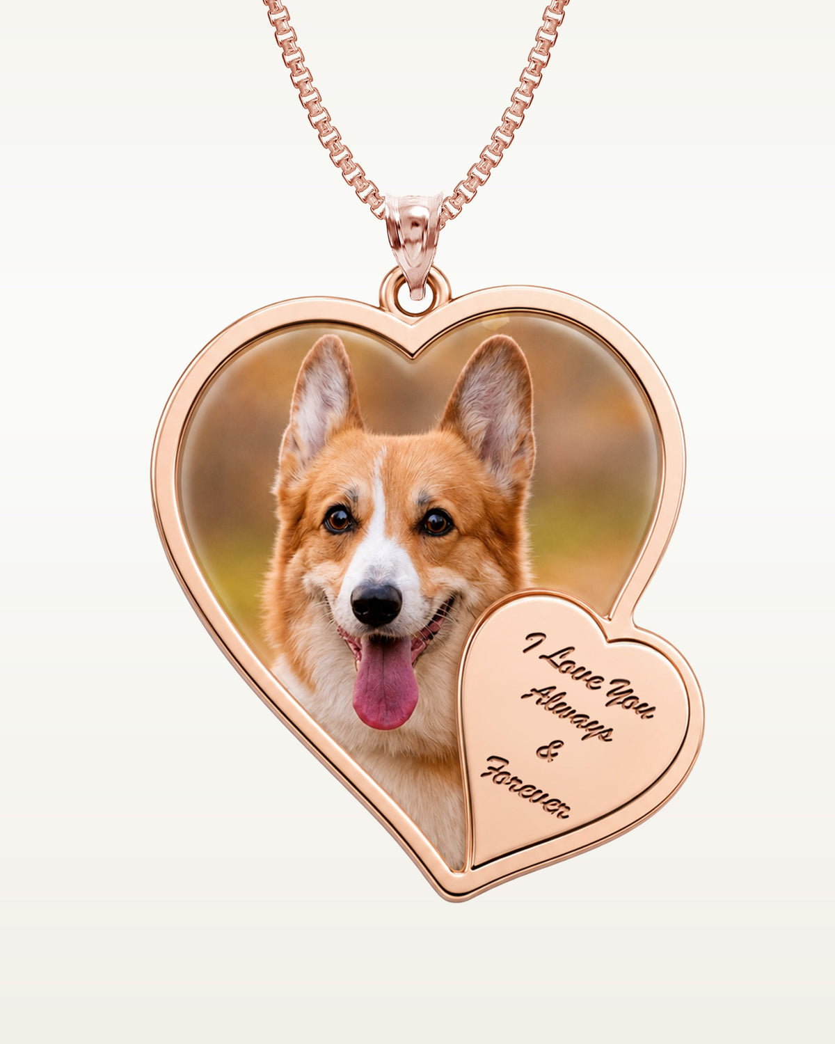 Double Heart Photo Pendant — verified rose metal product photograph