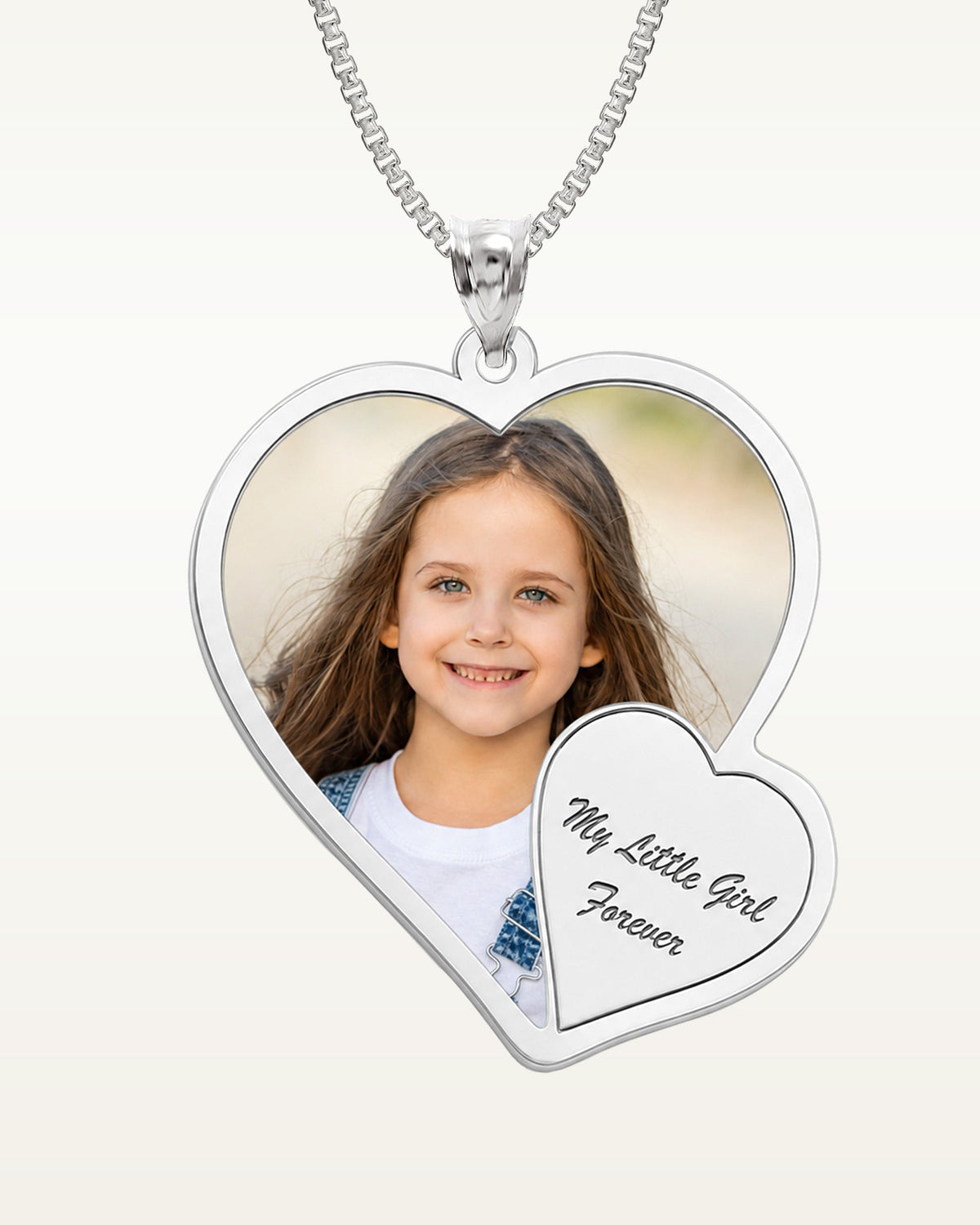 Double Heart Photo Pendant