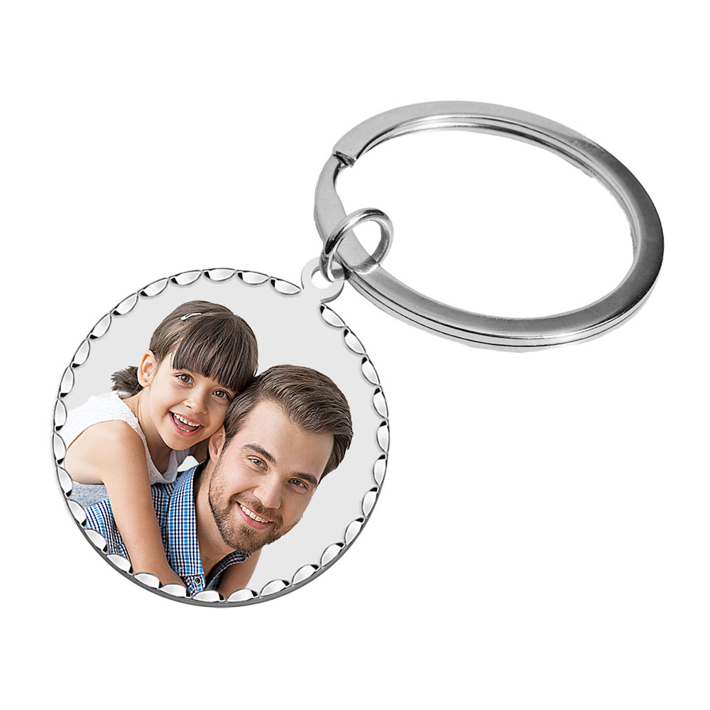 Photo Keychain — verified white metal product photograph