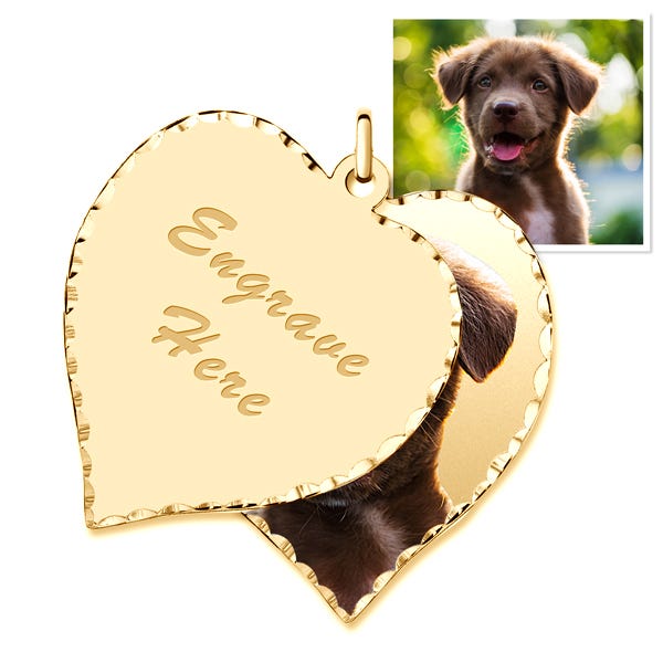 Heart Swivel Photo Pendant — verified yellow metal product photograph