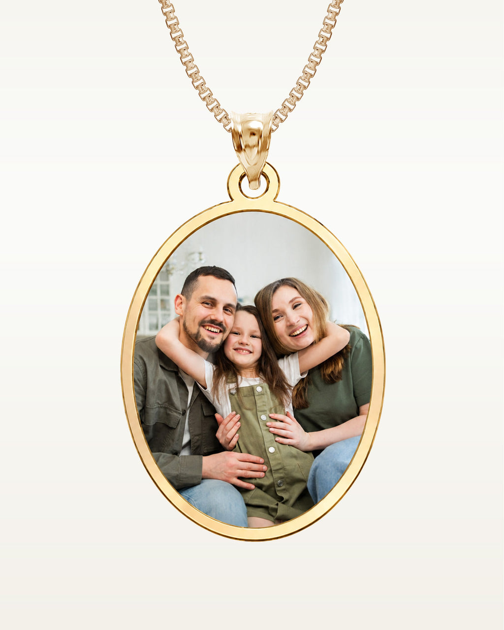 Oval Photo Pendant Charm — verified yellow metal product photograph