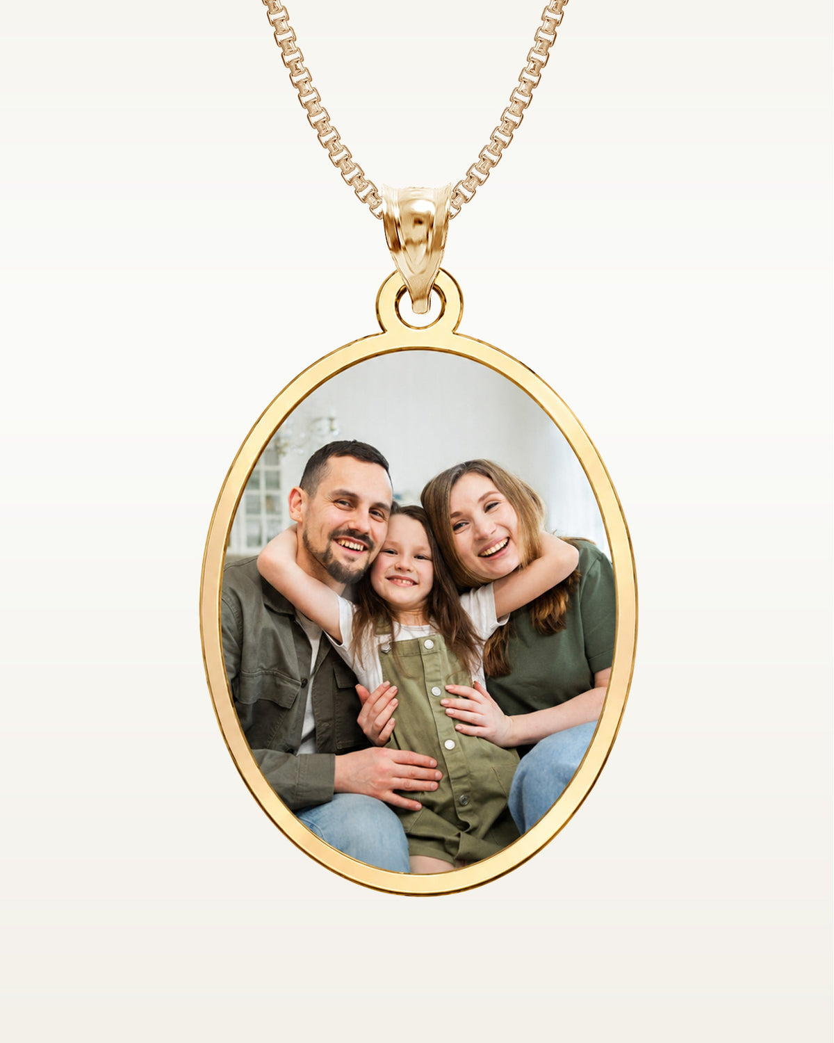 Oval Photo Pendant Charm — verified yellow metal product photograph