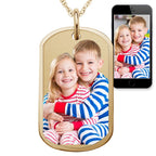 Photo Engraved Dog Tag With Border — verified yellow metal product photograph