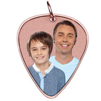 Photo Engraved Guitar Pick Shaped Pendant — verified rose metal product photograph
