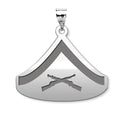 US Marine Corps Lance Corporal Pendant — silver and white metal front