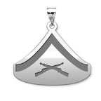 US Marine Corps Lance Corporal Pendant — silver and white metal front