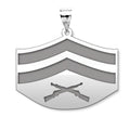 US Marine Corps Corporal Pendant — silver and white metal front