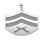 US Marine Corps Corporal Pendant — silver and white metal front