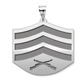 US Marine Corps Sergeant Pendant — silver and white metal front