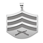 US Marine Corps Sergeant Pendant — silver and white metal front