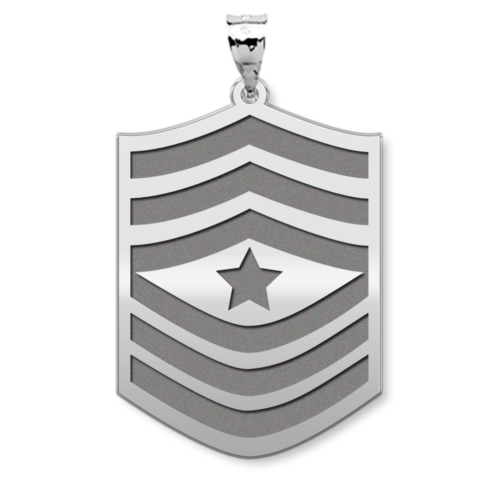 US Marine Corps Sergeant Major Pendant — silver and white metal front