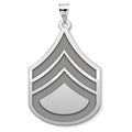 United States Army Staff Sergeant Pendant — silver and white metal front