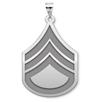 United States Army Staff Sergeant Pendant — silver and white metal front
