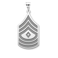 United States Army First Sergeant Pendant — silver and white metal front