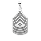 United States Army First Sergeant Pendant — silver and white metal front